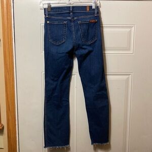 7 for All Mankind Dark Wash Jeans with Raw Hem 25